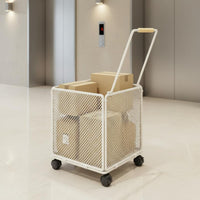Lightweight Portable Shopping Trolley Wheeled Grocery Trolley 4 Wheels Household Carrier for Supermarket