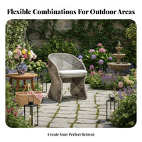3 Pieces Woven Design 3-Piece Wicker Chat Set Weather-Resistant 2-Chair Wicker outdoor seating set with Table sturdy Construction Outdoor Furniture space-saving Size for Balcony Dwellers, duos, Homeowners, Courtyard, Garden, rearyard, waterside