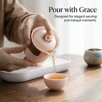 Pink Ceramic Tea Set, Portable Kung Fu Tea Set, Compact Tea Set, Travel Tea Set for Tea Lovers, New Tea Ware Set