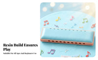 10-Hole Harmonica Resin Body 10-Hole Diatonic Harmonica Easy to Learn Beginner Diatonic Harmonica for Beginners, Young Children, Music Class, Travel