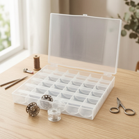 25/36 Grids Transparent Bobbin Box Set for Sewing Machine Bobbins, Multi-functional Storage Organizer