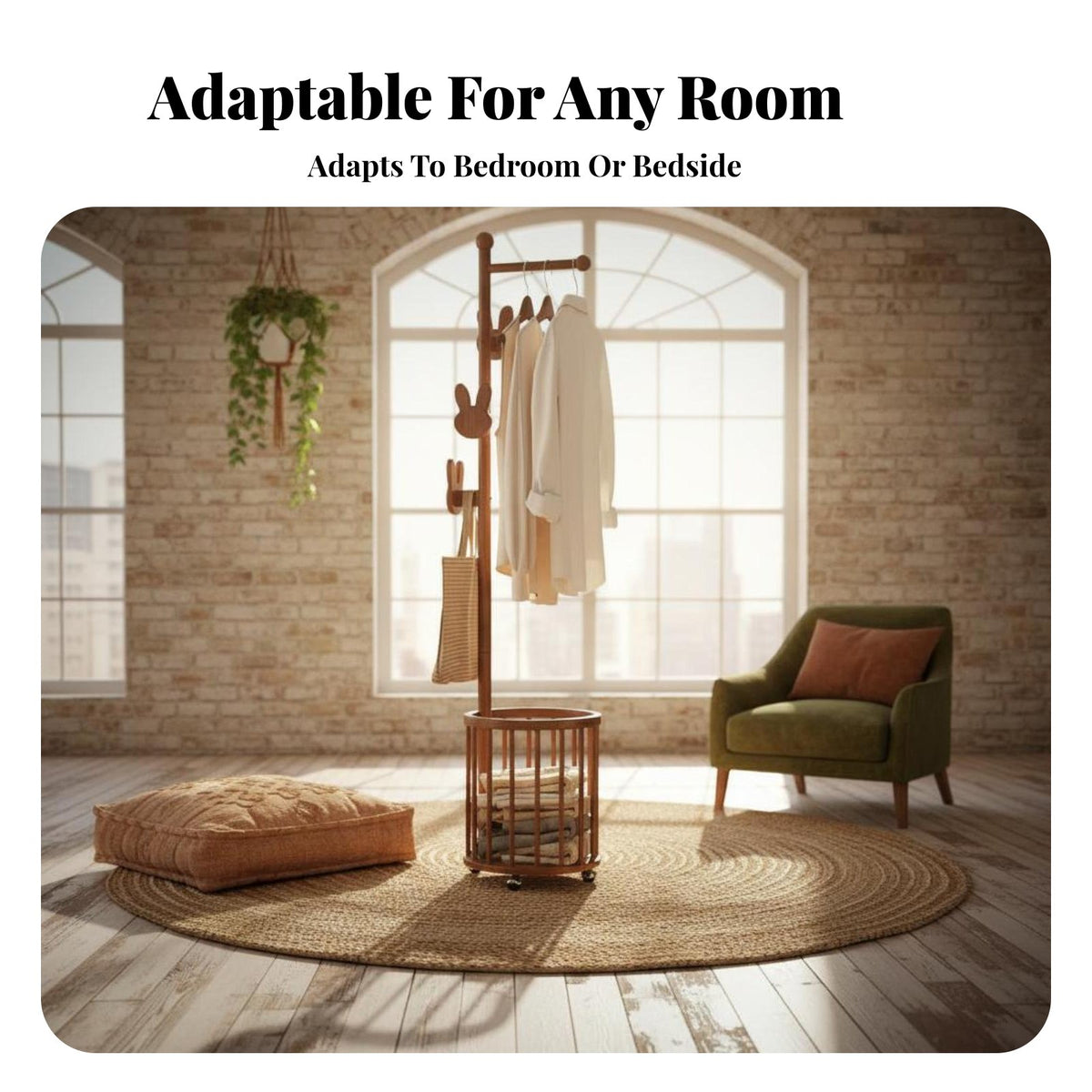 Mobile Valet Stand Featuring Storage Container Freestanding Garment Clothing rackSaving Clothing Organizer for Adults, Students, Bedroom, Dorm Room
