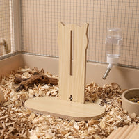 Ventilated Hamster House with 6.5cm Entry, Multi-Level Wood Hamster Toys and Accessories, Open Top for Dwarf Hamsters, Gerbils and Mice