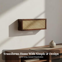 Japanese Design Router Hiding Box Retro Design Router Hider Box Space-Saving Cable Organizer Decorative for Homeowners, Office Workers, Students, Living Room, Bedroom, Apartment