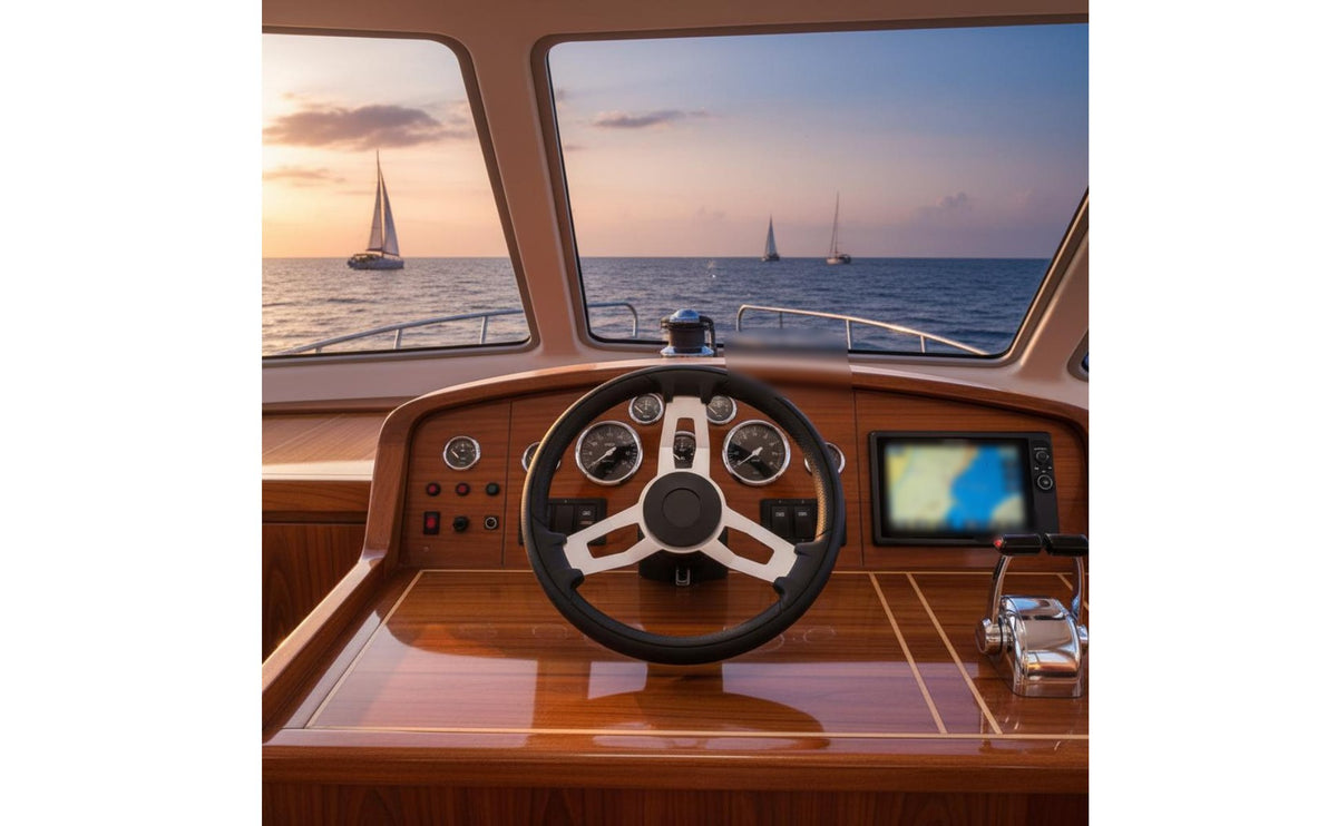 Corrosion Resistance Stainless Steel Yacht Wheel Mirror Polished 3 Spoke Boat Steering Wheel for Ship