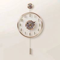 Operated Wall Clock Non Ticking Wall Clock with Pendulum Easy Reading for Homeowners, Hallway