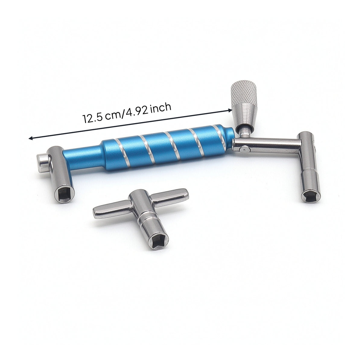 3 Pieces Drum Key with T-Handle Chrome Drum Key with Square Socket Standard Tool for Drummers, Percussionists, Stage Setup, Gig Bag