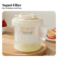 Greek Yogurt Maker Large Capacity Spring Press Yogurt Strainer Dust Resistant Lid Whey Separator for Enthusiasts, Home Cooks