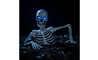 Groundbreaker Skeleton Half-Buried Halloween Skeleton Articulated-Looking with Chest Cavity for Homeowners, Yard