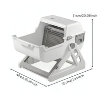 Semi-Automatic Waste Pan Large Cat Waste Pan with Grid Odor Control Pet Supply for Cats, Apartments