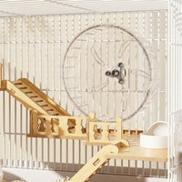 Syrian Hamster Cage 3-Tier Luxury Villa, Large Habitat for Gerbil Chinchilla, Multi-Level Small Animal House with No Wheel or External Tubes
