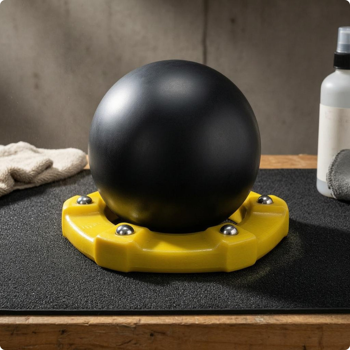 Metal Bearings Bowling Ball Polishing Stand Faceted Bowling Ball Cleaning Stand Textured Sports Gear Low-Silhouette