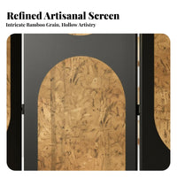 Foldable Design Bamboo Pattern Folding Screen Freestanding Room Divider Portable Privacy Partition Easy Setup for Interior Designers, Apartment Dwellers, Business Owners, Bedroom, Office, Hotel, Restaurant