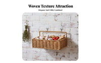 Wicker Wall Pocket Imitation Rattan Small Woven Storage Container Multi-Purpose