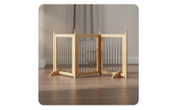 Foldable Pet Fence Solid Wood Frame Freestanding Foldable Fence Installation Freestanding Dog Gate for Balcony, Doorways, Stairways