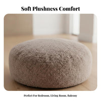 Round Stool pad Soft Fleece Texture Sherpa Round Stool adaptable Cute Design for Office Workers, Living Room, studying corner