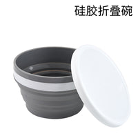 Portable Silicone Collapsible Lunch Box with Lid for Outdoor Travel and Food Storage