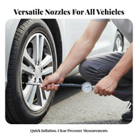 Easy to Use Double Head Tire Inflator Nozzle Long-Lasting Alloy Construction Tire Air Chuck for Truck Drivers, Cyclists, Roadside Emergency