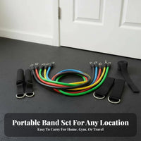 11 Pieces 11 Piece Exercise Tube Kit Anti-Slip Foam Handles for Travel