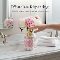 Luxury Ceramic Lotion Dispenser Bottle for Hand Soap, Shampoo, Shower Gel - Press Pump Bathroom Decor