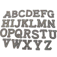 Rhinestone Pearl Alphabet Letter Patches for DIY Apparel and Bags, Iron-On or Sew-On