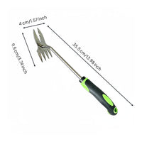Four-Prong Weeder Easy to Use Manual Invasive Growth Puller Stainless Steel Invasive Growth Hook