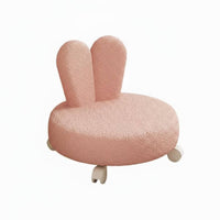360° Swivel Wheels Bunny Ear Floor Chair Ergonomic Design Low Stool High-Density Foam Cushion children's Furniture Soft Fleece Texture for Toddlers, Adults, Parents, Living Room, Playroom, Bedroom, Entryway
