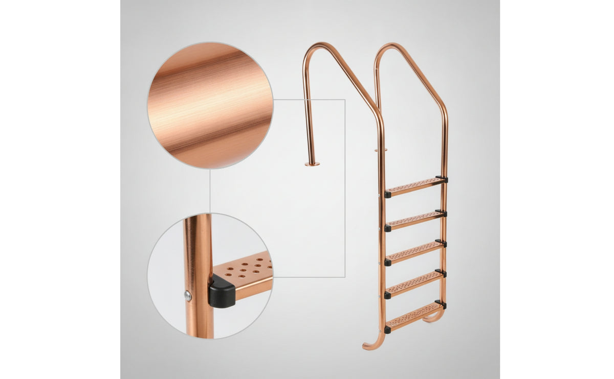Pool Ladder with Handrails Rust Resistant Stainless Steel Pool Ladder No-Embed for Spa