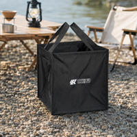 Collapsible Trash Bin 10L-100L, Foldable Car Trash Bin made of Tarpaulin, Square Waste Bin for Camping & Motorhome, 36x36x39cm
