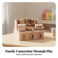 Pretend Kitchen Set Wooden Play Kitchen Wood Matte Finish Wooden Toy Oven for Children