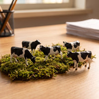 6 Pieces 1/87 Farm Animals Figures Miniature Cows Tiny HO Scale Cow Figurines Cute Mini Cow Figurine for Crafters, Collectors, Tabletop Displays, Craft Scenes