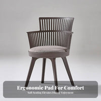 Comfortable Cushion Upholstered Seat Restaurant Chair Long-Lasting Construction Upholstered Dining Chair Ergonomic Backrest Slatted Back Armchair Heavy Duty for Business Owners, Event Planners, Homeowners, Quick-Service Shop, Eatery, Hotel, Kitchen