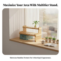 Space-Saving Miniature Tiered Plant Shelf small Size 2-Tier Display Rack Decorative Home Decor Multi-Functional for Office Workers, Homeowners, Students, sillsill, Living Room, Countertop