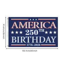 1776-2026 Commemorative Flag Material American 250th Anniversary Flag Vivid Colors American 250th Anniversary Banner for Outdoor, Yard, Porch