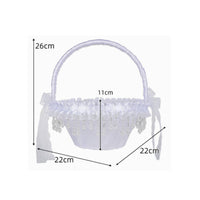 Flower Girl Basket Decorative Tassel Event Decor Sturdy Handle for Ceremony