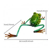 Turquoise-Green Legs Metal Frog Figurine Glossy Metal Desktop Figurine Reflective Surface Display Piece Long-Lasting for Garden