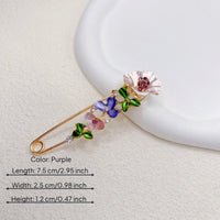 Elegant Floral Safety Pin Brooch Large Decorative Safety Pin for Women