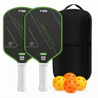 2 Pieces Pickleball Paddle Set with Bag and Balls Carbon Fiber for Practice