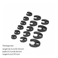 15 Pieces Interchangeable Head Wrench Set Non-Slip 3/8 Drive Wrench Head Set Marked Sizes Technician Tool Kit for Mechanics, Machinery Maintenance