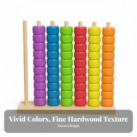 Sturdy Wood Child-Centered Stringing Beads Set Develops Fine Movement Skills Lacing and Stacking Blocks Hand-Eye Coordination
