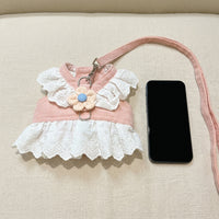 Cat Harness and Leash Set, Pink Nylon JK Style Harness for Small Cat, Walking Vest with 1.5 meter Leash for Pet, Small Medium Fit