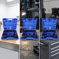9 Pieces Stepped Turbocharger Boost Leak Tester Kit Heavy Duty Turbo Pressure Tester Kit with Pressure Gauge Portable Turbo Leak Test Tool Adjustable for Mechanics