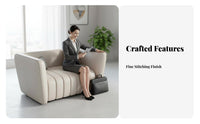 3 Pieces Faux Leather Upholstery 3-Piece Sofa and Armchair Set Sturdy Construction 3-Piece Sofa and Chair Set Modern Design Office Furniture Comfortable Cushioning for Business Owners, Interior Designers, Waiting Room, Lounge