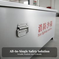 Rust-Proof Stainless Steel Sand Box Resistant Fire Fighting Sandbox Sturdy Fire Extinguishing Box No Paint Peeling for Firefighters, Industrial Workers, Commercial Personnel, Gas Station, Ship, Oil Rig, Factory