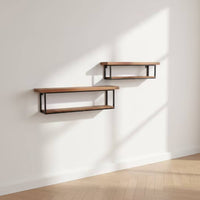 Wall-Mounted Metal Brackets Space-Saving Wall Shelves with Metal Brackets Sturdy for Entryway