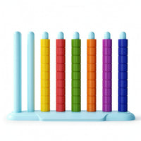 Colorful Rainbow Disc Stacking Game Fine Motor Color Matching Stacking Toy Safe Peg Board Toy with Cards Long-Lasting for Preschool