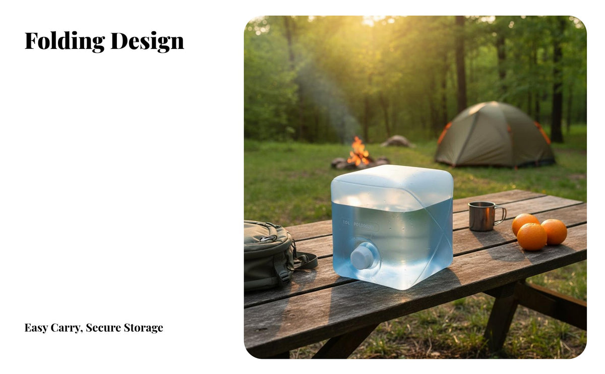 Foldable Water Bag with Spigot Large Capacity Foldable Water Carrier Food Grade Material Leakproof for Hikers, Hiking, Travel