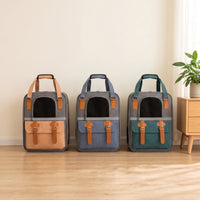 Soft-Sided Pet Carrier Backpack Breathable Backpack with Mesh Panels Handsunobstructed Covered Pet Bag Ventilated for Cat Owners, Vet Visits, Commuting
