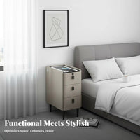 Wireless Charging 3-Drawer Smart Table Biometric Lock Nightstand Built-in Bluetooth Speaker Bedside Cabinet Slim Design for Technology Enthusiasts Enthusiasts, Apartment Dwellers, Homeowners, Dorm Room, Home Inactiveice
