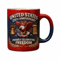 American 250th Anniversary Mug Collectible Item the Nation 250th Anniversary Mug Double Sided Print Patriotic Coffee Cup for Collectors, Nationalists